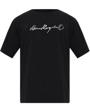 MM6 by Maison Margiela T-Shirt With Printed Logo - Black