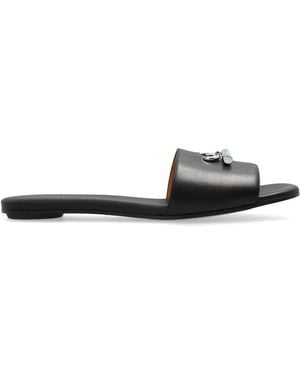 McQueen Leather Slides - White