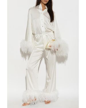 Oséree Shirt With Feathers - Natural