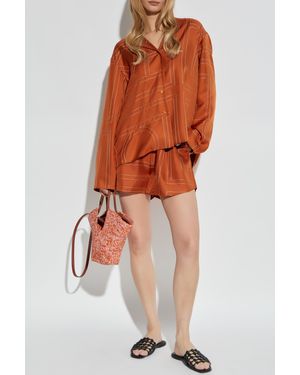 TOTEME Silk Shorts - Orange