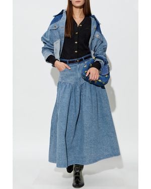 Ganni Denim Jacket With 'Vintage' Effect - Blue