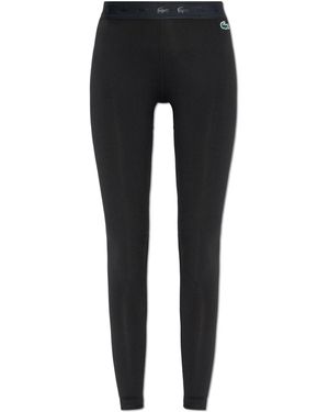 Lacoste Leggings With Logo Patch - Black