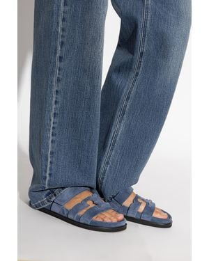 Tory Burch Suede Slides "Ines" - Blue