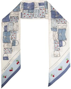 COACH Silk Scarf - Blue