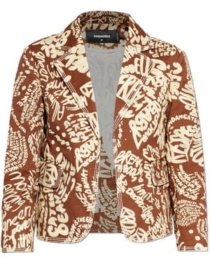 DSquared² Blazer With Open Lapels - Brown