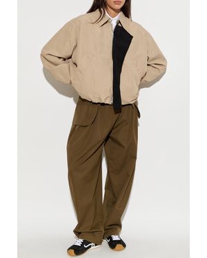 Loewe Jacket With Decorative Insert By The Zipper - Natural