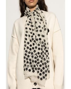 Moschino Polka Dot Pattern Scarf - Natural