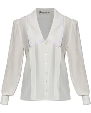 Alessandra Rich Silk Shirt - White