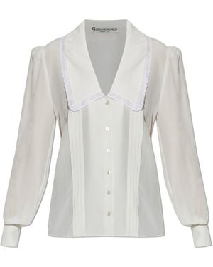 Alessandra Rich Silk Shirt - White