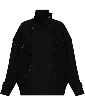 Golden Goose Jacket With Shiny Appliqués - Black