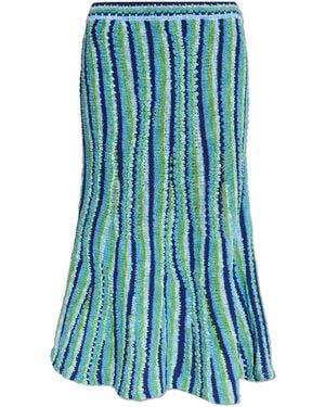 Tory Burch Skirt With Decorative Weave - Blue