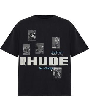 Rhude T-Shirt With Logo - Black
