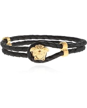Versace Leather Bracelet - Black