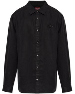 DIESEL Shirt 'S-Simply-Wrd-Hpag' - Black