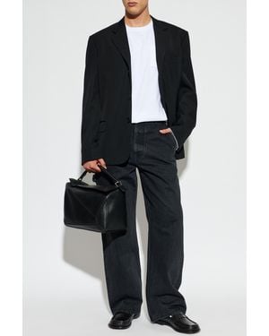Loewe Wool Blazer With Notch Lapels - Black