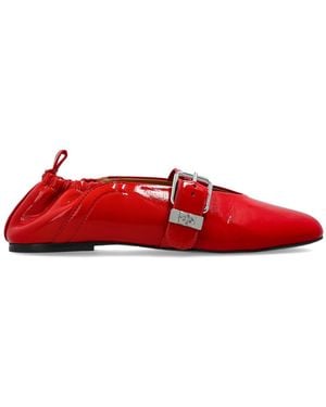 Ganni Ballet Flats Made Of Eco-Leather - Red