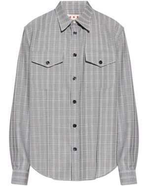 Marni Checked Pattern Shirt - Grey