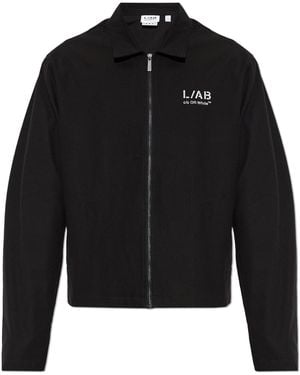 LAB C.O. OFF WHITE Cotton Jacket With Printed Logo - Black
