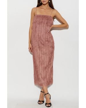 Balmain Dress With Fringes - Red