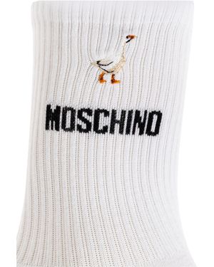 Moschino Socks With Logo - White