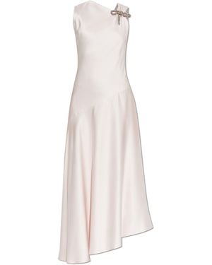 Jil Sander Dress With A Shimmering Applique - White
