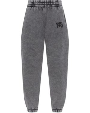 T By Alexander Wang Joggers With Printed Logo - Grey
