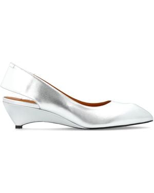 Jil Sander Leather Wedge Shoes - White