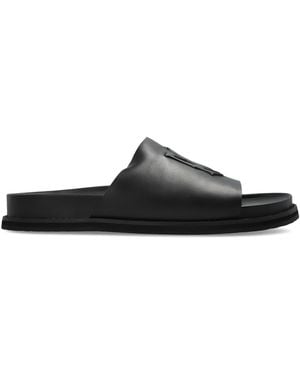 Amiri Leather Slides - Black