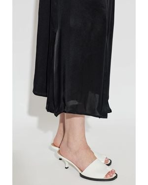 Maison Margiela Leather Heeled Mules With 'Tabi' Cut-Out - Black