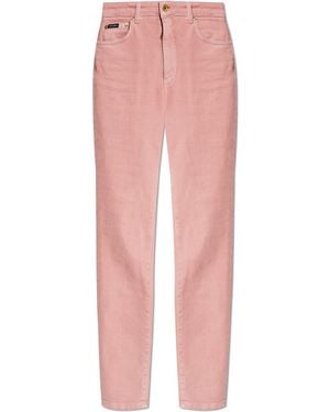 Dolce & Gabbana Jeans With Logo - Pink