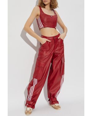 adidas Originals Faux Leather Pants - Red