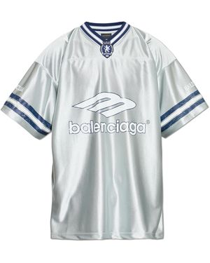 Balenciaga V-Neck T-Shirt - Blue