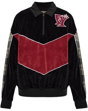 PDF Velour Polo Sweatshirt - Red