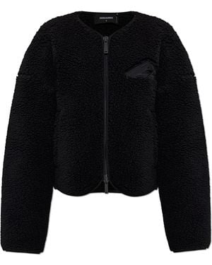 DSquared² Fleece Jacket With Logo - Black