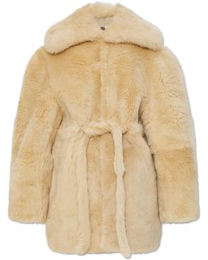 KNWLS Fur Coat With 'Baby' Belt - Natural
