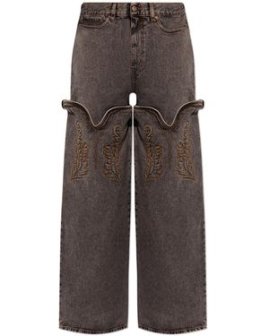 Y. Project Jeans With Detachable Legs - Brown