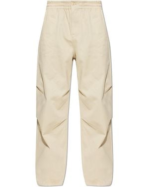 KENZO Loose-Fit Cotton Trousers - Natural
