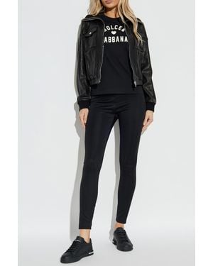 Dolce & Gabbana Leggings With Logo - Black