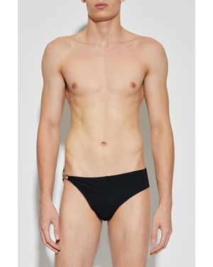 Rick Owens Swim Briefs With Applique - Black