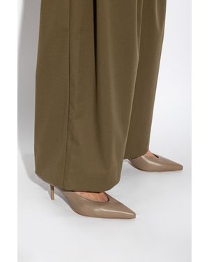 Max Mara Leather Heeled Shoes - Green