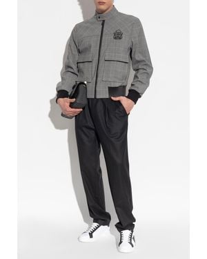 Dolce & Gabbana Plaid Patterned Jacket - Gray