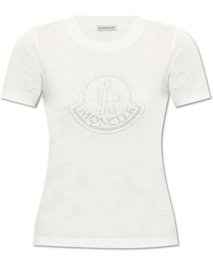 Moncler T-Shirt With Logo - White