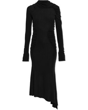 Victoria Beckham Asymmetrical Dress With Draping - Black