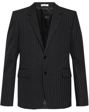 McQueen Wool Blazer With Lurex Thread - Black