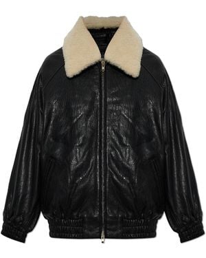 Stand Studio Leather Jacket 'Tobie' - Black