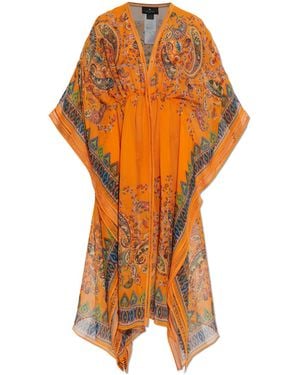 Etro Beach Dress With Print - Orange