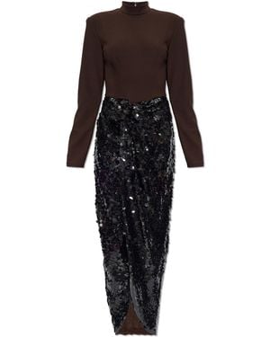 ROTATE BIRGER CHRISTENSEN Dress With A Sequin Hem - Black
