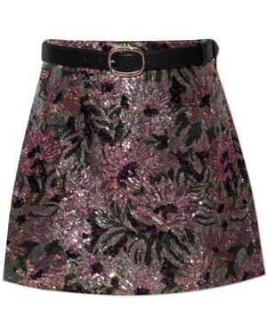 Self-Portrait Short Sequin Skirt - Multicolour