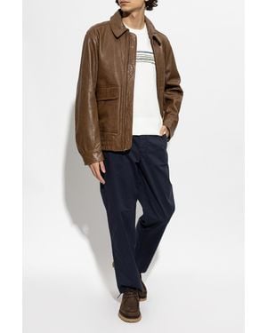 Paul Smith Leather Jacket - Blue
