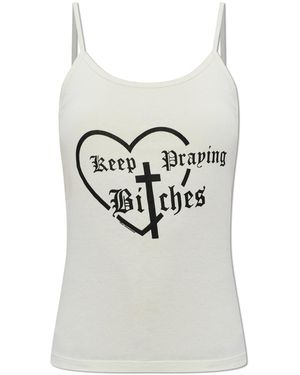 Willy Chavarria Sleeveless Top - White